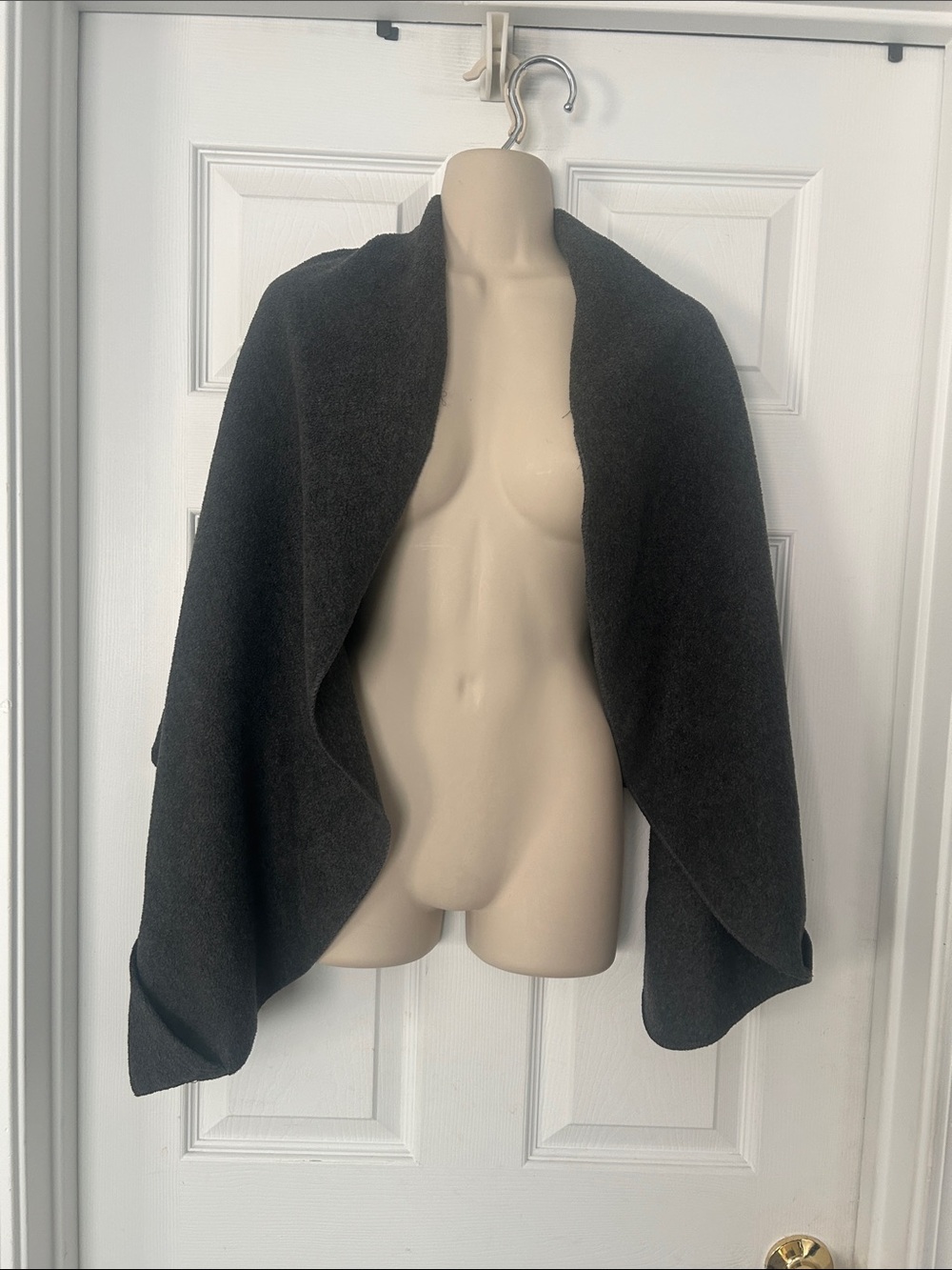 Gray Draped Open-Front Women's Shawl